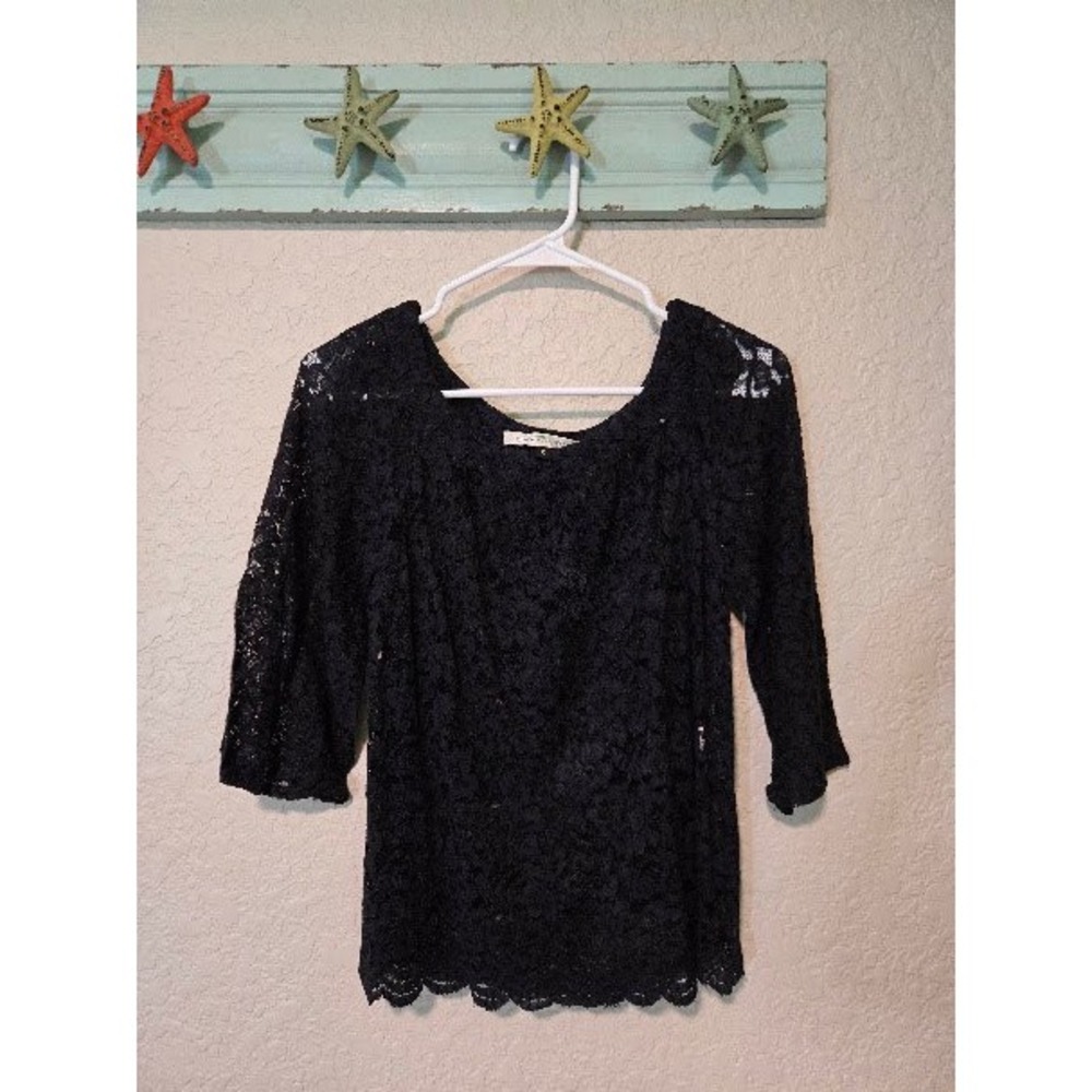 Diane von Furstenberg Lace Top Womens 2 Black
